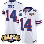 Cheap Men's Buffalo Bills #14 Stefon Diggs White 2023 F.U.S.E. AFC East Champions With 3-star C Ptach Football Stitched Jersey
