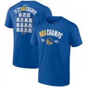 Wholesale Cheap Men's Golden State Warriors 2021-2022 Royal NBA Finals Champions Final Buzzer Jersey Roster T-Shirt