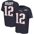 Wholesale Cheap New England Patriots #12 Tom Brady Nike NFL 100th Season Player Pride Name & Number Performance T-Shirt Navy