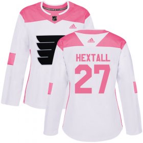 Wholesale Cheap Adidas Flyers #27 Ron Hextall White/Pink Authentic Fashion Women\'s Stitched NHL Jersey