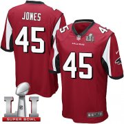 Wholesale Cheap Nike Falcons #45 Deion Jones Red Team Color Super Bowl LI 51 Youth Stitched NFL Elite Jersey