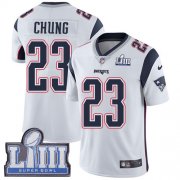 Wholesale Cheap Nike Patriots #23 Patrick Chung White Super Bowl LIII Bound Men's Stitched NFL Vapor Untouchable Limited Jersey