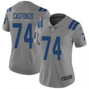 Wholesale Cheap Nike Colts #74 Anthony Castonzo Gray Women's Stitched NFL Limited Inverted Legend Jersey