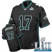 Wholesale Cheap Nike Eagles #17 Alshon Jeffery Black Alternate Super Bowl LII Men's Stitched NFL Elite Drift Fashion Jersey