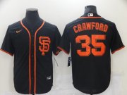 Wholesale Cheap Men's San Francisco Giants #35 Brandon Crawford Black Stitched MLB Cool Base Nike Jersey