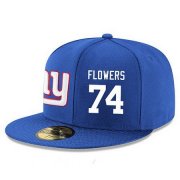 Wholesale Cheap New York Giants #74 Ereck Flowers Snapback Cap NFL Player Royal Blue with White Number Stitched Hat