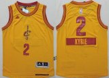 Cheap Cleveland Cavaliers #2 Kyrie Irving 2014 Christmas Day Yellow Kids Jersey