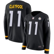Wholesale Cheap Nike Steelers #11 Chase Claypool Black Team Color Women's Stitched NFL Limited Therma Long Sleeve Jersey