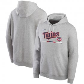 Wholesale Cheap Minnesota Twins Nike Color Bar Club Pullover Hoodie Gray