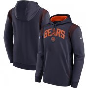 Wholesale Cheap Men's Chicago Bears Navy Sideline Stack Performance Pullover Hoodie
