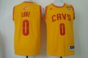 Wholesale Cheap Men's Cleveland Cavaliers #0 Kevin Love 2017 The NBA Finals Patch Yellow Swingman Jersey