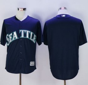 Wholesale Cheap Mariners Blank Navy blue New Cool Base Stitched MLB Jersey