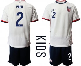 Wholesale Cheap Youth 2020-2021 Season National team United States home white 2 Soccer Jersey