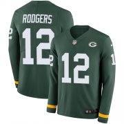 Wholesale Cheap Nike Packers #12 Aaron Rodgers Green Team Color Youth Stitched NFL Limited Therma Long Sleeve Jersey