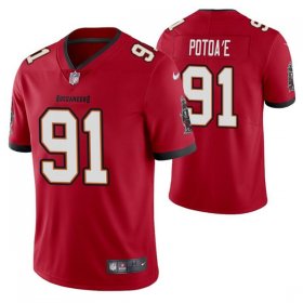 Wholesale Cheap Men\'s Tampa Bay Buccaneers #91 Benning Potoa\'e Red Vapor Untouchable Limited Stitched Jersey