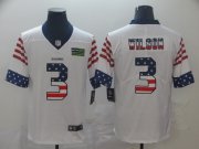 Wholesale Cheap Seattle Seahawks #3 Russell Wilson White Men's Nike Team Logo USA Flag Vapor Untouchable Limited NFL Jersey