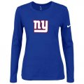 Wholesale Cheap Women's Nike New York Giants Of The City Long Sleeve Tri-Blend NFL T-Shirt Blue
