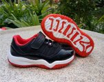 Wholesale Cheap Kids Air Jordan 11 Low Shoes Black/White-Red