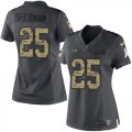 Wholesale Cheap Nike Seahawks #25 Richard Sherman Black Women's Stitched NFL Limited 2016 Salute to Service Jersey