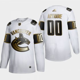 Wholesale Cheap Vancouver Canucks Custom Men\'s Adidas White Golden Edition Limited Stitched NHL Jersey