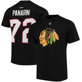 Wholesale Cheap Chicago Blackhawks #72 Artemi Panarin Reebok Name & Number T-Shirt Black