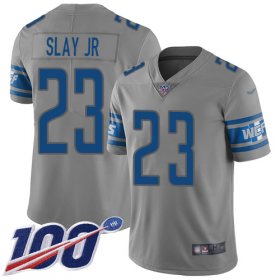 Wholesale Cheap Nike Lions #23 Darius Slay Jr Gray Men\'s Stitched NFL Limited Inverted Legend 100th Season Jersey
