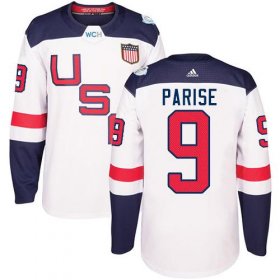 Wholesale Cheap Team USA #9 Zach Parise White 2016 World Cup Stitched NHL Jersey