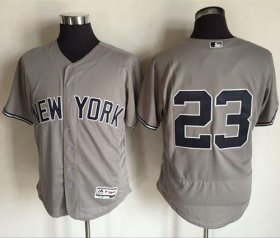 Wholesale Cheap Yankees #23 Don Mattingly Grey Flexbase Authentic Collection Stitched MLB Jersey