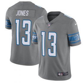 Wholesale Cheap Nike Lions #13 T.J. Jones Gray Men\'s Stitched NFL Limited Rush Jersey
