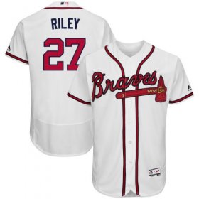 Wholesale Cheap Men\'s Atlanta Braves #27 Austin Riley White Flex Base Stitched Jersey