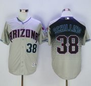 Wholesale Cheap Diamondbacks #38 Curt Schilling Gray/Capri New Cool Base Stitched MLB Jersey