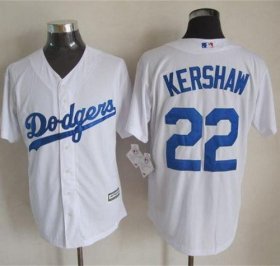 Wholesale Cheap Dodgers #22 Clayton Kershaw White New Cool Base Stitched MLB Jersey