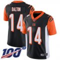 Wholesale Cheap Nike Bengals #14 Andy Dalton Black Team Color Men's Stitched NFL 100th Season Vapor Limited Jersey