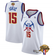 Wholesale Cheap Men's Denver Nuggets #15 Nikola Jokic White 2023 Finals Earned Edition Stitched Basketball Jersey