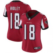Wholesale Cheap Nike Falcons #18 Calvin Ridley Red Team Color Women's Stitched NFL Vapor Untouchable Limited Jersey