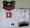 Wholesale Cheap 2014 USA Dream Team #13 James Harden White Basketball Jersey Suits
