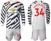Wholesale Cheap 2021 Men Manchester united away long sleeve 34 soccer jerseys