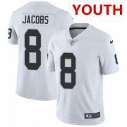 Wholesale Cheap Youth Las Vegas Raiders #8 Josh Jacobs White Vapor Untouchable Limited Stitched Jersey