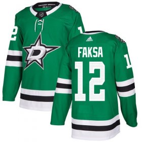 Cheap Adidas Stars #12 Radek Faksa Green Home Authentic Youth Stitched NHL Jersey