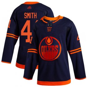 Wholesale Cheap Adidas Oilers #41 Mike Smith Navy Alternate Authentic Stitched NHL Jersey