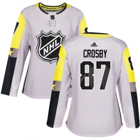 Wholesale Cheap Adidas Penguins #87 Sidney Crosby Gray 2018 All-Star Metro Division Authentic Women\'s Stitched NHL Jersey