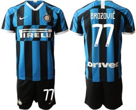 Wholesale Cheap Inter Milan #77 Brozovic Home Soccer Club Jersey