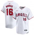 Cheap Men's Los Angeles Angels #16 Mickey Moniak White Home Limited Baseball Stitched Jersey