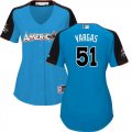 Wholesale Cheap Royals #51 Jason Vargas Blue 2017 All-Star American League Women's Stitched MLB Jersey