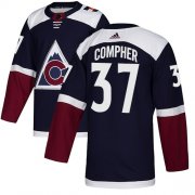 Wholesale Cheap Adidas Avalanche #37 J.T. Compher Navy Alternate Authentic Stitched NHL Jersey