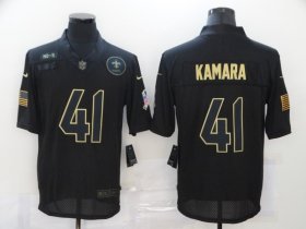 Wholesale Cheap Men\'s New Orleans Saints #41 Alvin Kamara Black 2020 Salute To Service Stitched NFL Nike Limited Jersey