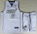 Wholesale Cheap Miami Heat 11 Chris Andersen White Silver Number Revolution 30 Jerseys Shorts NBA Suits