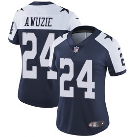 Wholesale Cheap Nike Cowboys #24 Chidobe Awuzie Navy Blue Thanksgiving Women\'s Stitched NFL Vapor Untouchable Limited Throwback Jersey