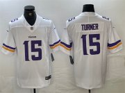 Cheap Men's Minnesota Vikings #15 Dallas Turner White 2024 Draft Vapor Untouchable Limited Football Stitched Jersey