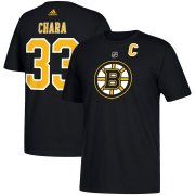 Wholesale Cheap Boston Bruins #33 Zdeno Chara adidas Name & Number T-Shirt Black